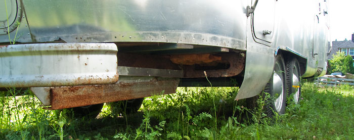 View of right rear quarter panel - 1969 Airstream Tradewind, July 14, 2009