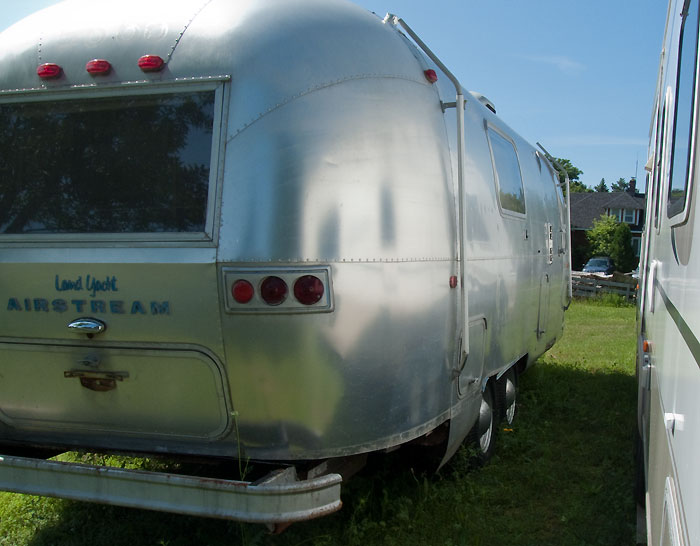 Right rear view - 1969 Airstream Tradewind, July 14, 2009