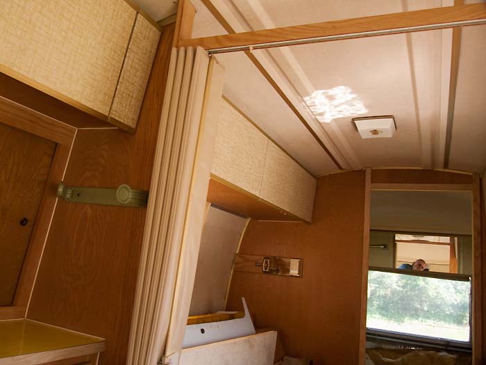 View looking aft through the bedroom - 1969 Airstream Tradewind, July 14, 2009