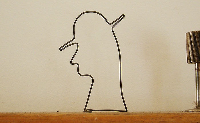 Wire art series #11 - The Bowler, ca. early 1990's, photographed September 9, 2002