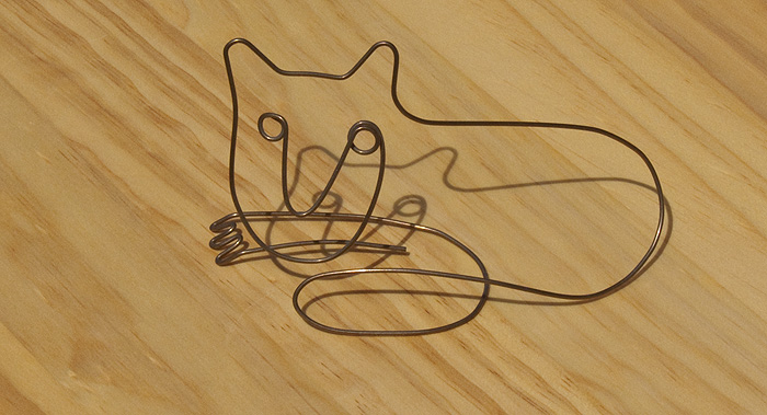Wire art series #3 - Cat, ca. early 1990's, photographed April 25, 2009