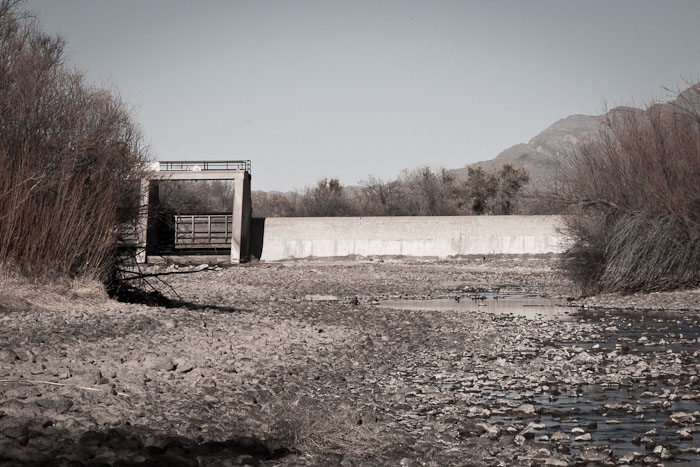 The Hand of Man, Percha Dam, Rio Grande River, Arrey NM, January 12, 2010