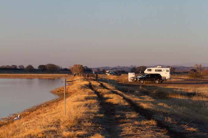 Bird & Birders, Sunset, Bosque del Apache National Wildlife Refuge, San Antonio NM, February 4, 2010