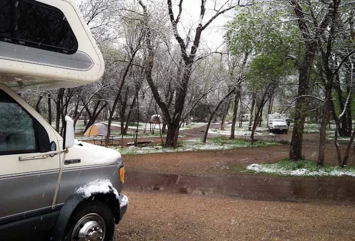 Morning Snow, South Campground, Zion National Park, April 8, 2011