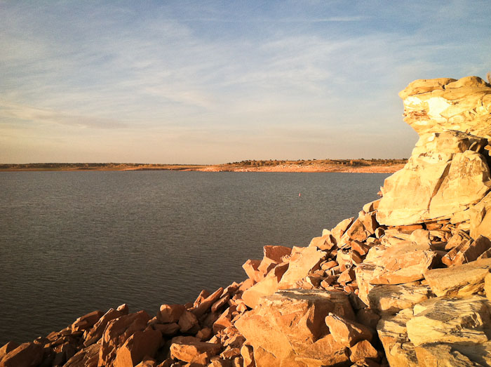 On the rocks, Sumner Lake State Park, Fort Sumner NM, November 4, 2011