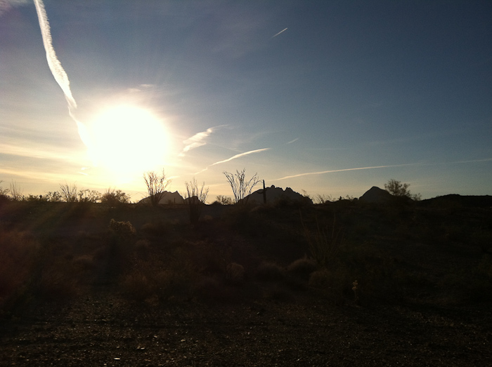 Flash of Light, Plomosa Road, Quartzsite AZ, January 29, 2012