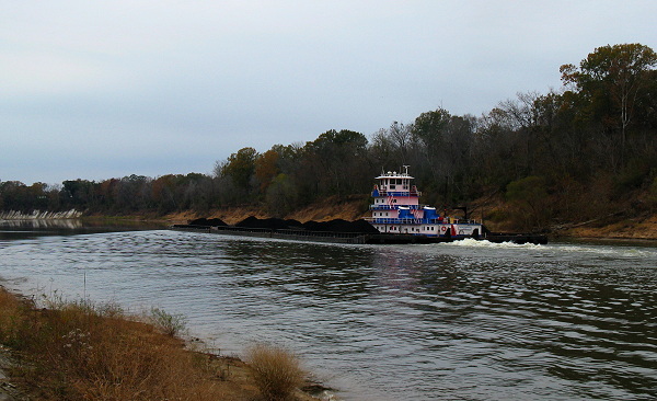 Towboat Thelma Parker II working on the Tombigbee River, Nov 23, 2008.