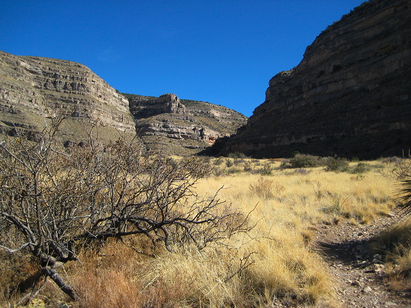 Walking the Second Bench, Dog Canyon Trail, Oliver Lee Memorial State Park, Alamogordo, New Mexico, February 2, 2008