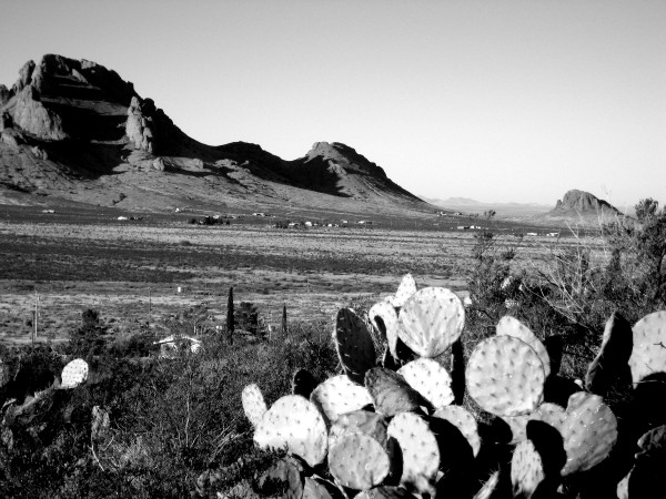 Valley view in black and white, Rockhound State Park, Deming NM, February 20, 2008