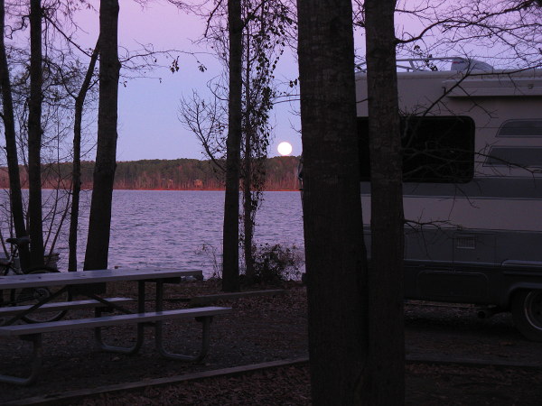 Full Moon Rising, December 12, 2008, Twiltley Branch Campground, Collinsville MS