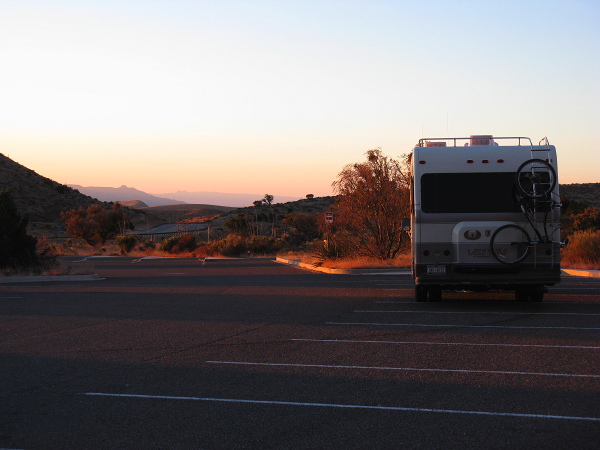 Dawn at the Visitors Center, Guadalupe Mountains National Park, January 1, 2009