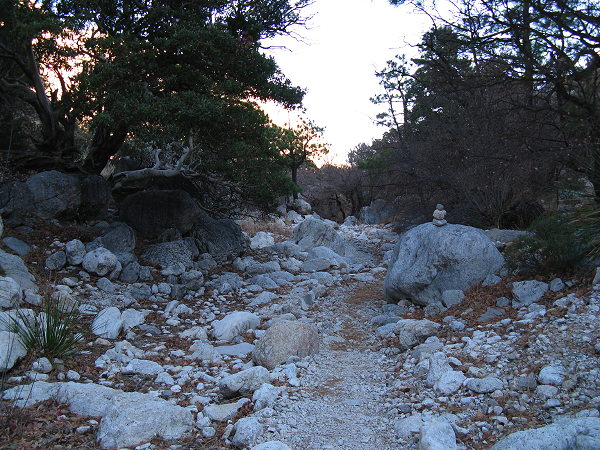 Leaving the Wash, Devil's Hall trail, Guadalupe Mountains National Park, January 1, 2009 Leaving the Wash, Devil's Hall trail, Guadalupe Mountains National Park, January 1, 2009