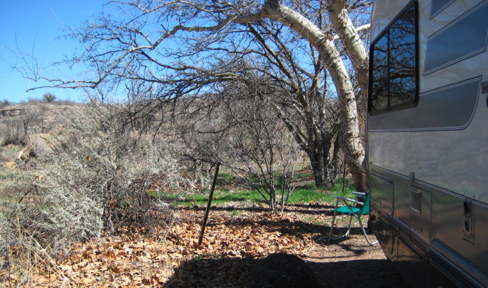 Camped at Site 9, Clear Creek Campground, Clear Creek AZ, March 14, 2008