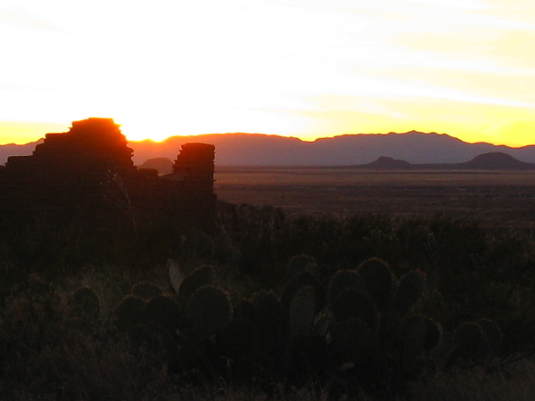 Sunset at Frenchie's place, Oliver Lee Memorial State Park, Alamogordo NM, January 18, 2009