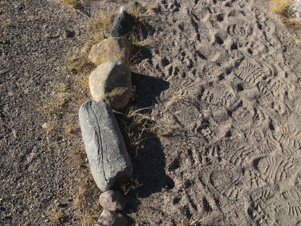 Repurposed concrete adobe brick, Leasburg Dam State Park, Radium Springs NM, January 25, 2009