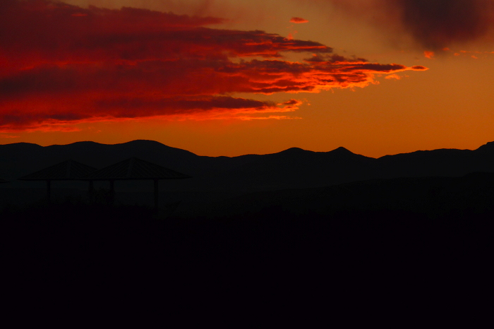 Sunset, South Monticello Area, Elephant Butte Lake State Park, Elephant Butte NM, April 19, 2009